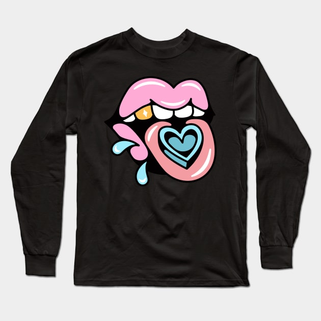 Mouth heart Long Sleeve T-Shirt by Bojes Art